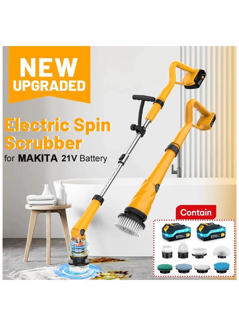 Qimedo 1500RPM Electric Brush Cleaner Bathroom Scrubber Electric Spin Scrubber Cleaning Brush Tub and Floor Power Scrubber Mop - Image 2