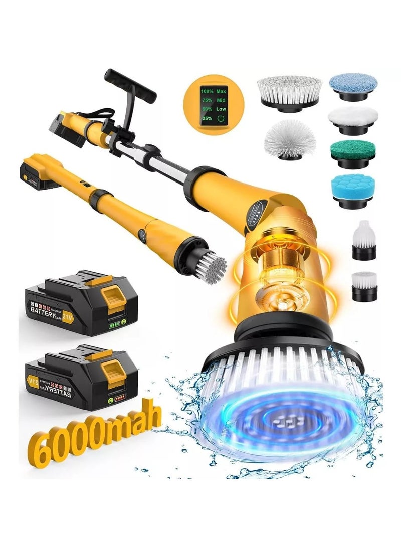 Qimedo 1500RPM Electric Brush Cleaner Bathroom Scrubber Electric Spin Scrubber Cleaning Brush Tub and Floor Power Scrubber Mop - Image 1