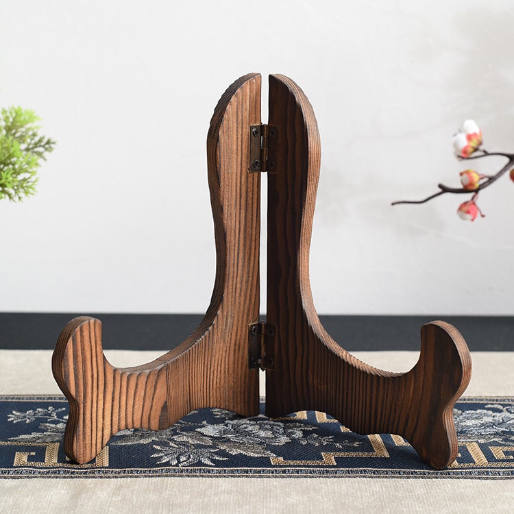 Tea Cake Rack Tea Rack Wooden Small Decoration Tea Pu'Er Tea Shelf Display Rack Plate Tea Cake Bracket Bracket Table - Image 3