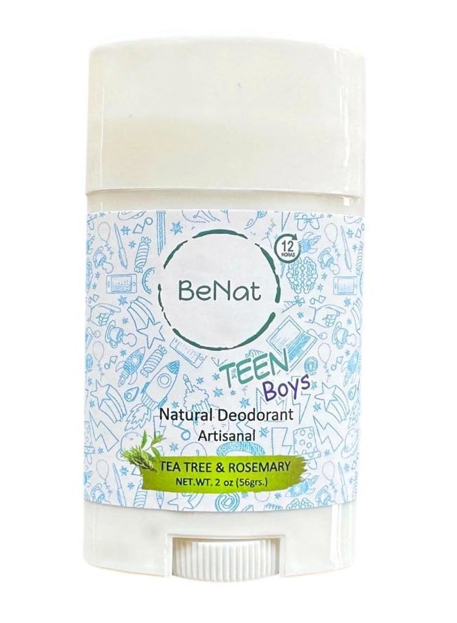 BeNat All Natural Deodorant For Teen Boys 100% Natural Aluminum-Free Carcinogen Free Kids Deodorant For Boys Clinically Proven To Be Safe For Children and Teenagers - Image 1