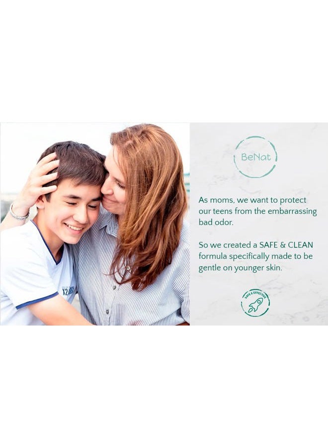 BeNat All Natural Deodorant For Teen Boys 100% Natural Aluminum-Free Carcinogen Free Kids Deodorant For Boys Clinically Proven To Be Safe For Children and Teenagers - Image 3