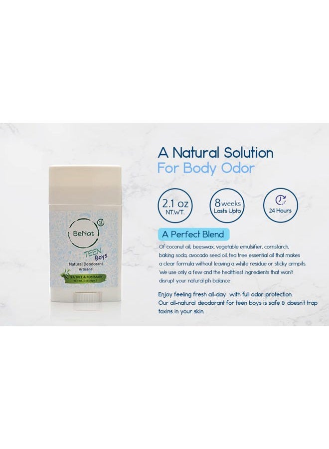 BeNat All Natural Deodorant For Teen Boys 100% Natural Aluminum-Free Carcinogen Free Kids Deodorant For Boys Clinically Proven To Be Safe For Children and Teenagers - Image 4