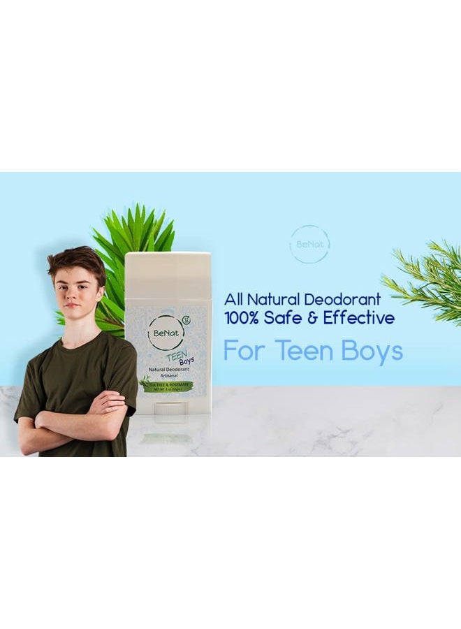 BeNat All Natural Deodorant For Teen Boys 100% Natural Aluminum-Free Carcinogen Free Kids Deodorant For Boys Clinically Proven To Be Safe For Children and Teenagers - Image 2