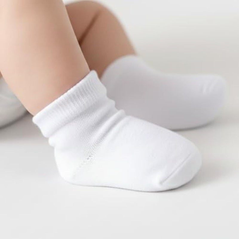 Baby boat socks 12 pairs, newborn boys and girls socks/, polyester-free, soft and skin-friendly, combed cotton - Image 4