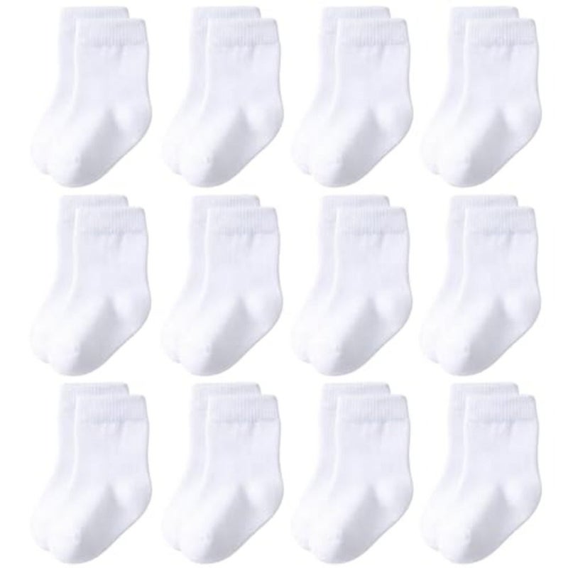 Baby boat socks 12 pairs, newborn boys and girls socks/, polyester-free, soft and skin-friendly, combed cotton - Image 1
