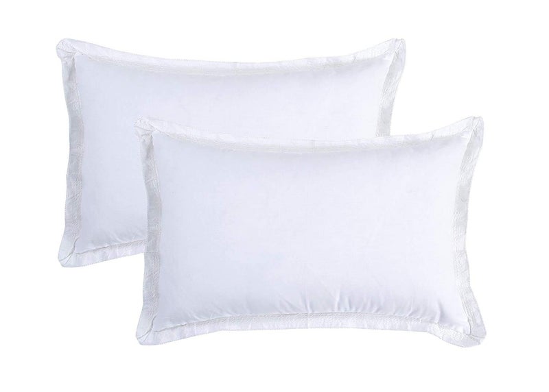 HSR Collection 100% Cotton King Size 2 Piece Border Frilled Pillow Covers - Multi - Image 3