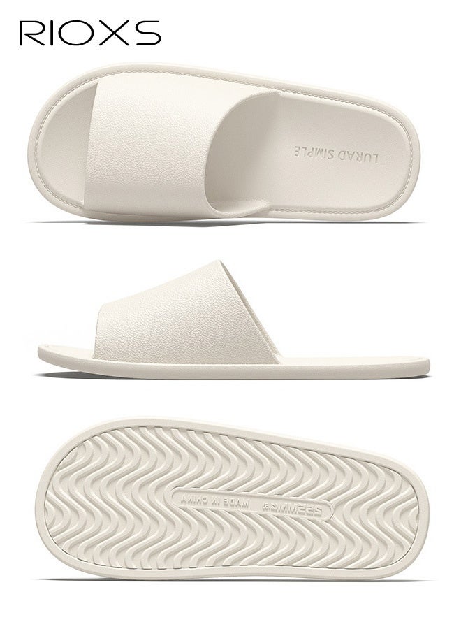 RIOXS Unisex Quick-Dry Slippers, Breathable Indoor Couple's Home Slippers with Thin Soles, Lightweight Non-Slip Bathroom and Shower Slippers, Quick-Dry Open-Toe Solid-Color Flat Slippers, Ideal for Hotels, Travel, Vacations, Business Trips, and Wearing After a Shower, White - Image 4