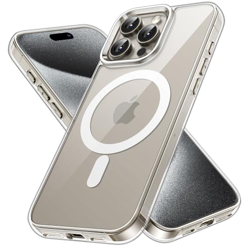 ZedGear for iPhone 15 Pro Max Case Cover Compatible with Magsafe Anti Yellow Silicone Clear Shockproof Scratch Resistant Protective Phone Soft Silicone Slim Cover for iPhone 15 Pro Max (Transparent) - Image 1