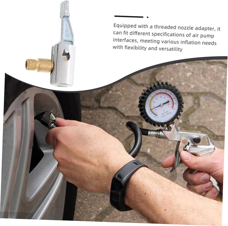 Locking Tire Inflator Nozzle Adapter Clip for Portable Air Pumps Vehicles Inflatables - Image 4