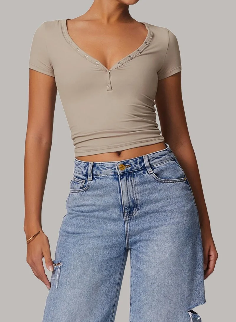 Womens Crop Top Short Sleeves