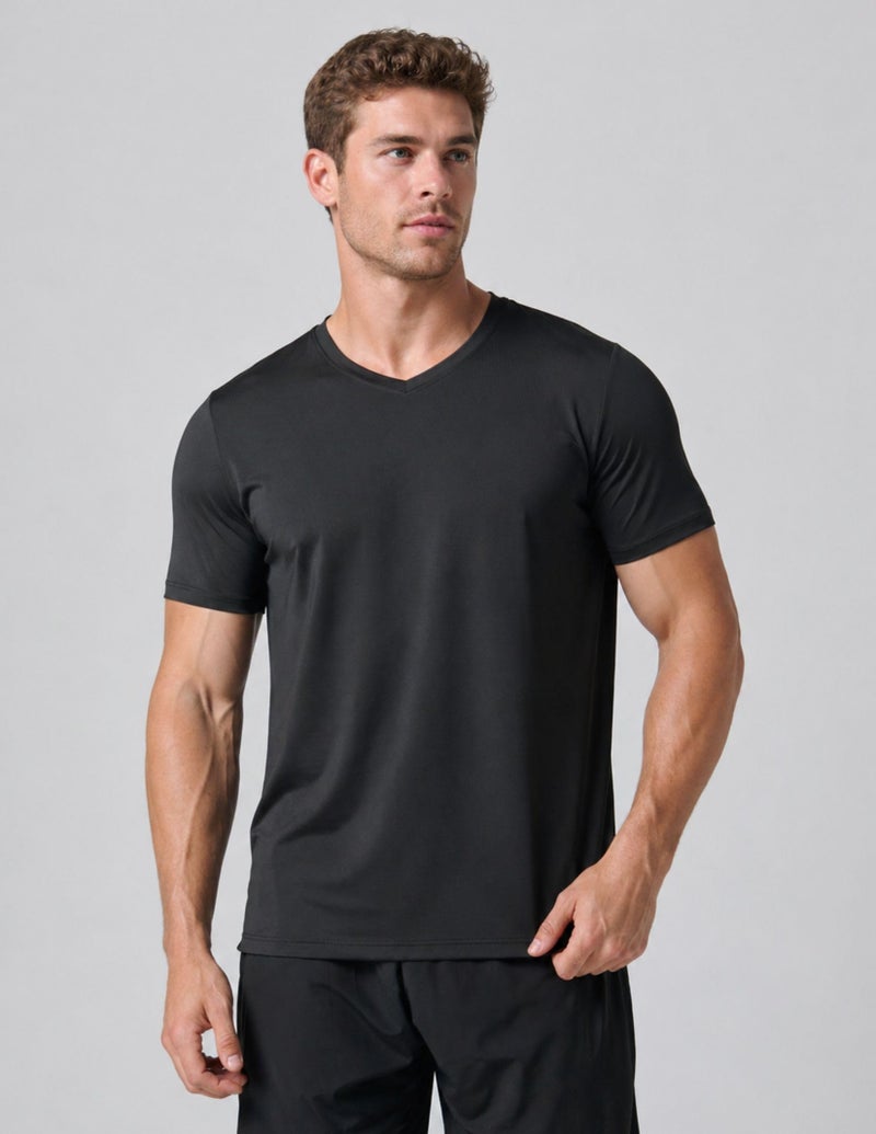 Liberty Pro 5 Pack Mens V-Neck Dry Fit Active T-Shirts, Athletic Short Sleeve Workout Tops Gym Casual Tees (Available in Big & Tall Sizes) (Set 10, Medium) - Image 2