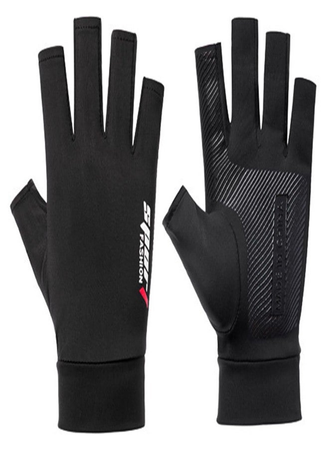 إيوهاك قفازات إيوهاك الرجالية للصيد، واقية من الأشعة فوق البنفسجية، قفازات صيفية بدون أصابع مانعة للانزلاق، مناسبة للقيادة والمشي لمسافات طويلة وركوب الدراجات - Image 1