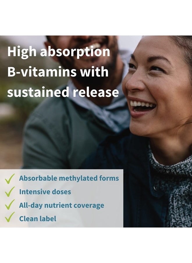 Super B-Complex – Methylated Sustained Release Clean Label B Complex with Methylfolate, Boosted B12 Methylcobalamin, Vegan, Lab Verified, 180 Small Tablets by Igennus