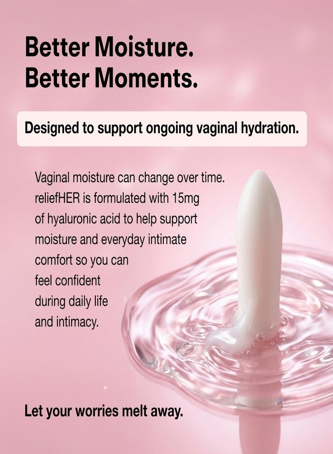 Joylux reliefHER Hydration Melts, Moisturizing Vaginal Suppositories with 15mg Hyaluronic Acid (3X More HA, Non-Hormonal, Supports Intimate Hydration, 10 Melts - Image 4