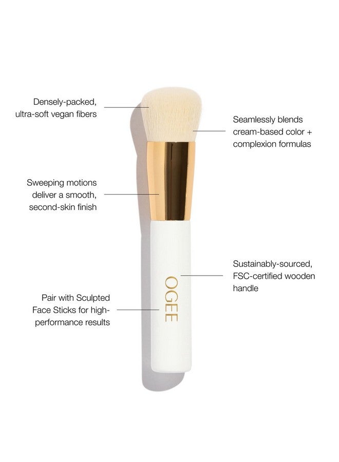 أوجي فرشاة بلندر فرشاة مكياج ذات جودة احترافية، فرشاة كريم أساس فائقة النعومة مع شعيرات نباتية لتطبيق مكياج خالٍ من العيوب - Image 2