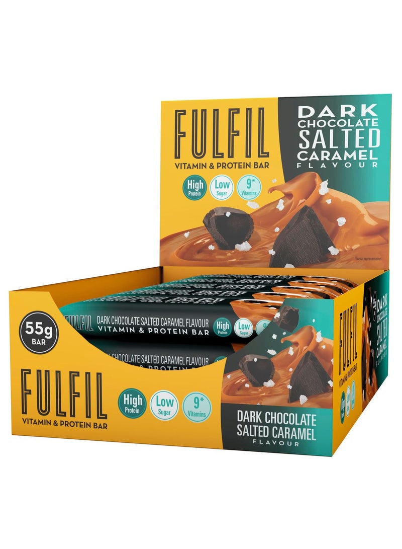 Fulfil Protein Bar Dark Chocolate Salted Caramel Flavour 15 X 55G Bars  - Image 1