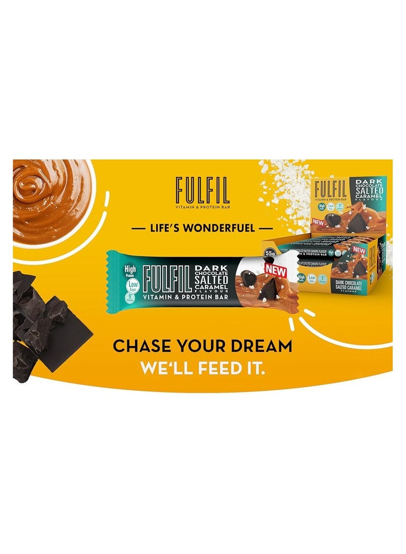 Fulfil Protein Bar Dark Chocolate Salted Caramel Flavour 15 X 55G Bars  - Image 2