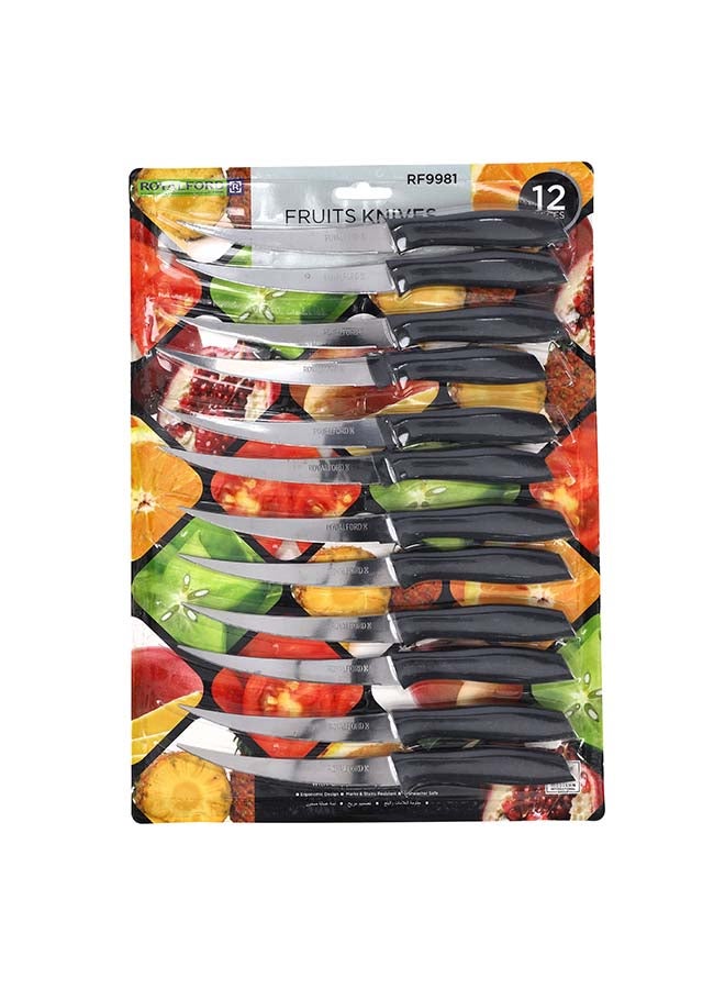 Royalford 12-Piece Fruit Knife Set Assorted color 26.3cm - Image 3