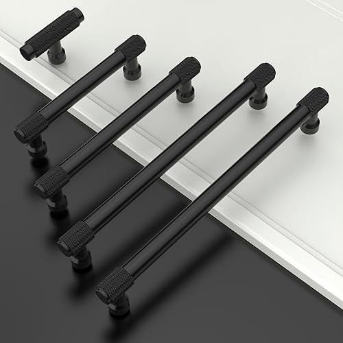 Coinkoly 10 Pack 5128mm Matte Black Cabinet Pulls Knurled Kitchen Cabinet Handles Drawer Pulls Cupboard Hardware for Cabinets - Image 3