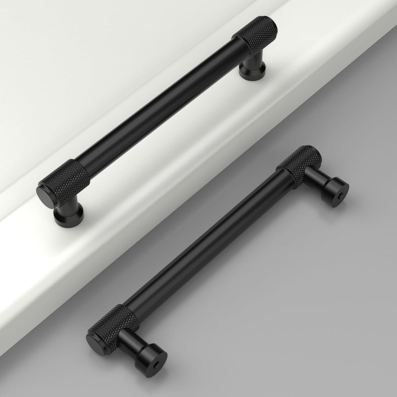 Coinkoly 10 Pack 5128mm Matte Black Cabinet Pulls Knurled Kitchen Cabinet Handles Drawer Pulls Cupboard Hardware for Cabinets - Image 2