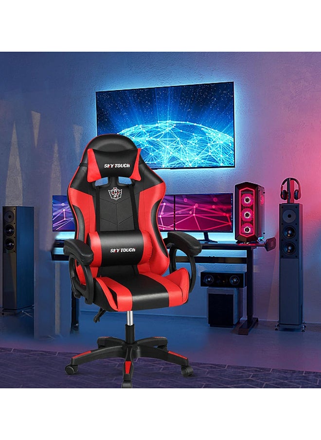 SKY-TOUCH - Gaming Chair Adjustable Computer Chair Pc Office Pu Leather High Back, Reclining function, Height adjustible, Ergonomic design Neck and Lumbar Support, Comfortable Armrest Headrest - Image 1