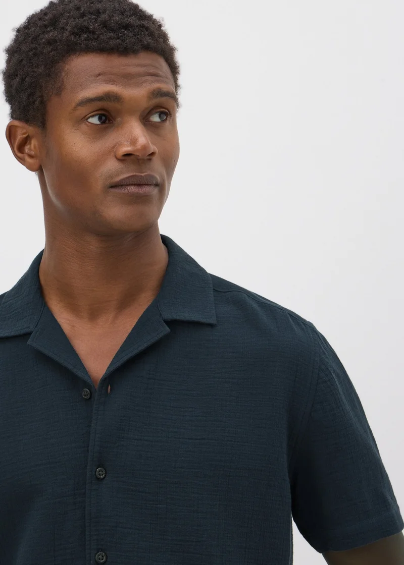 Matalan Navy Double Cloth Shirt