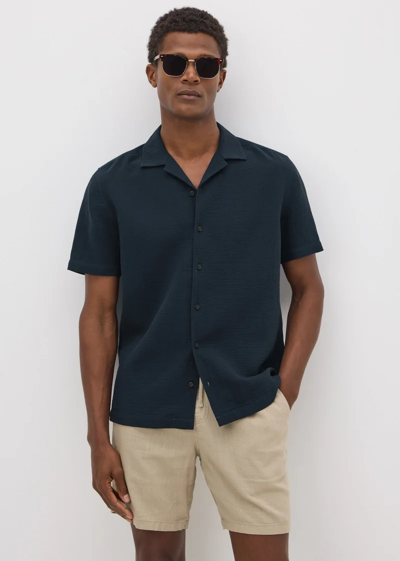 Matalan Navy Double Cloth Shirt