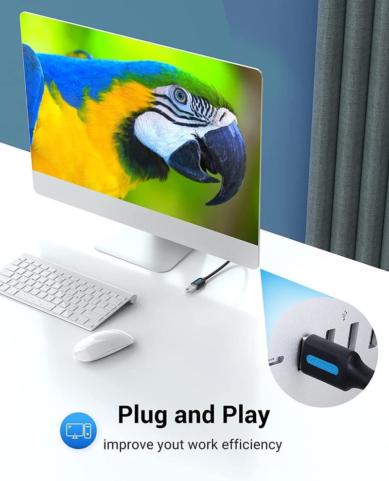 USB 3.0 Fast Data Transfer Cable Compatible with Printer, USB Keyboard, Flash Drive, Hard Drive, Mouse (USB 3.0 Extension, 0.5 Meter) - Image 3