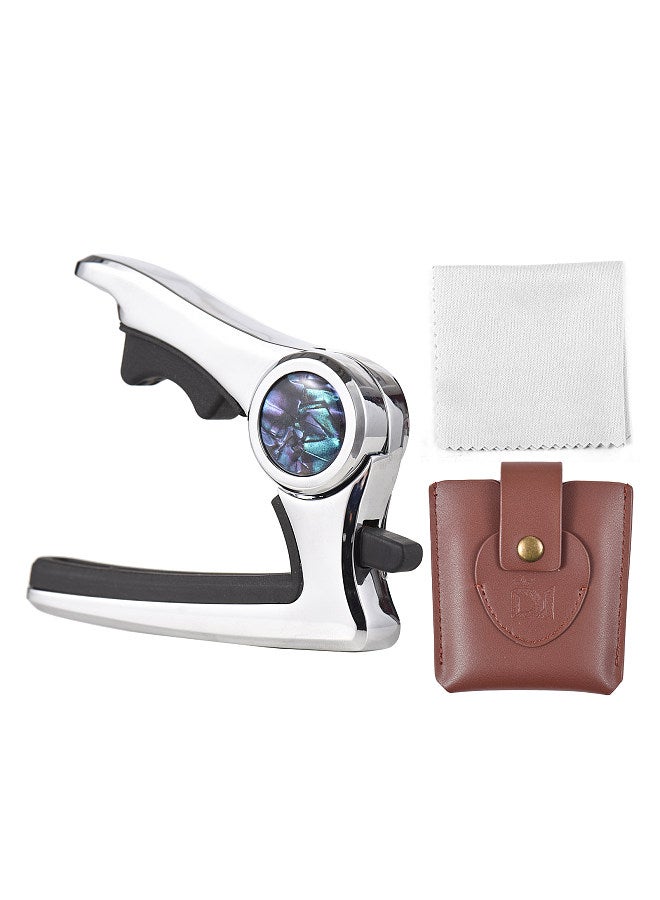 DK iP-1Pro Multifunctional Guitar Capo Zinc Alloy Guitar Tone Changer with PU Leather Pouch for Acoustic Electric Guitars Bass - Image 2