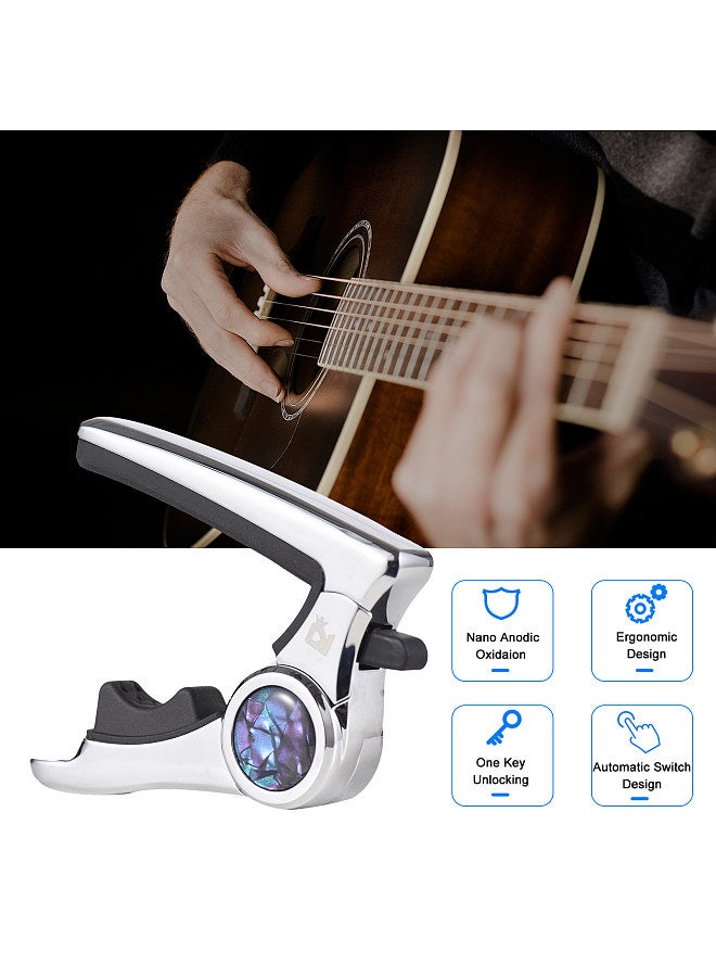 DK iP-1Pro Multifunctional Guitar Capo Zinc Alloy Guitar Tone Changer with PU Leather Pouch for Acoustic Electric Guitars Bass - Image 5