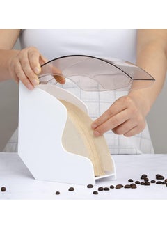 Beauenty Coffee Filter Paper Holder,Cone Filter Paper Box with Dustproof Coffee Filter Dispenser Container Storage Rack Dust Proof Countertop Dispenser Stand (white)  - Image 4
