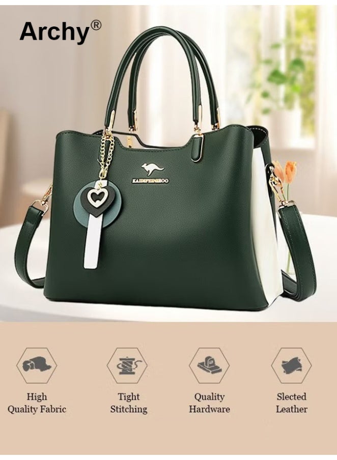 أرشي حقيبة كتف نسائية جلدية أنيقة مقاومة للماء وحقيبة كبيرة الحجم للنساء - Image 4