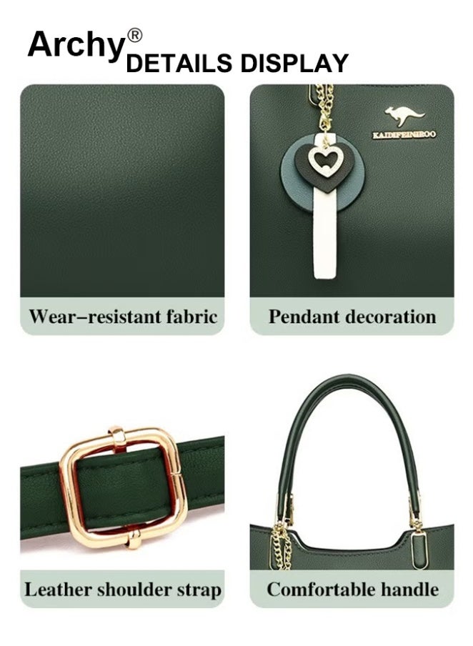 أرشي حقيبة كتف نسائية جلدية أنيقة مقاومة للماء وحقيبة كبيرة الحجم للنساء - Image 5