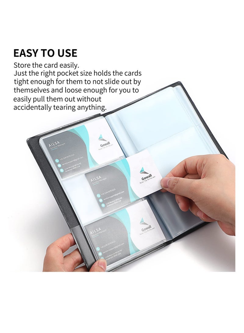 Captaintech Card Holder, 240 Cards Capacity Business Card Organizer, Portable Business Card Holders, Business Card Binder, Business Cards Book, Name Card Holder, Black - Image 3