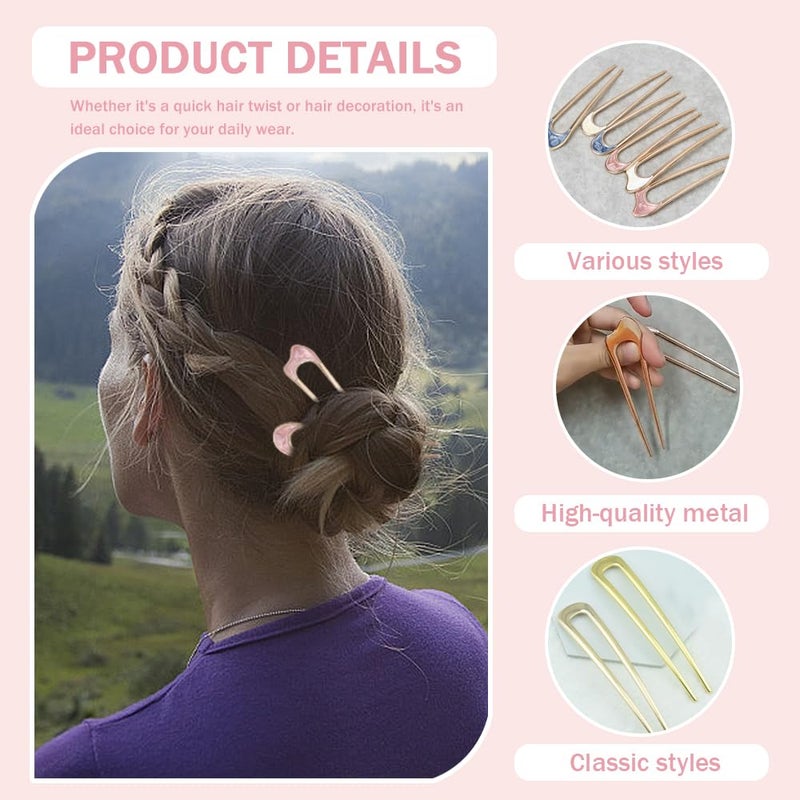 TRKETK 8 Pieces Women's Elegant and Durable Metal Hair Pins U Stick Comfortable Fit Hairdressing Accessories Kitsch For Women Hairdressing Decoration - Image 5