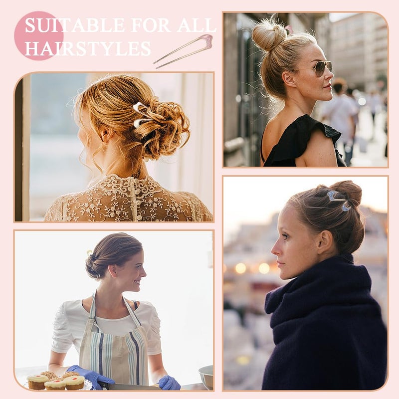 TRKETK 8 Pieces Women's Elegant and Durable Metal Hair Pins U Stick Comfortable Fit Hairdressing Accessories Kitsch For Women Hairdressing Decoration - Image 3