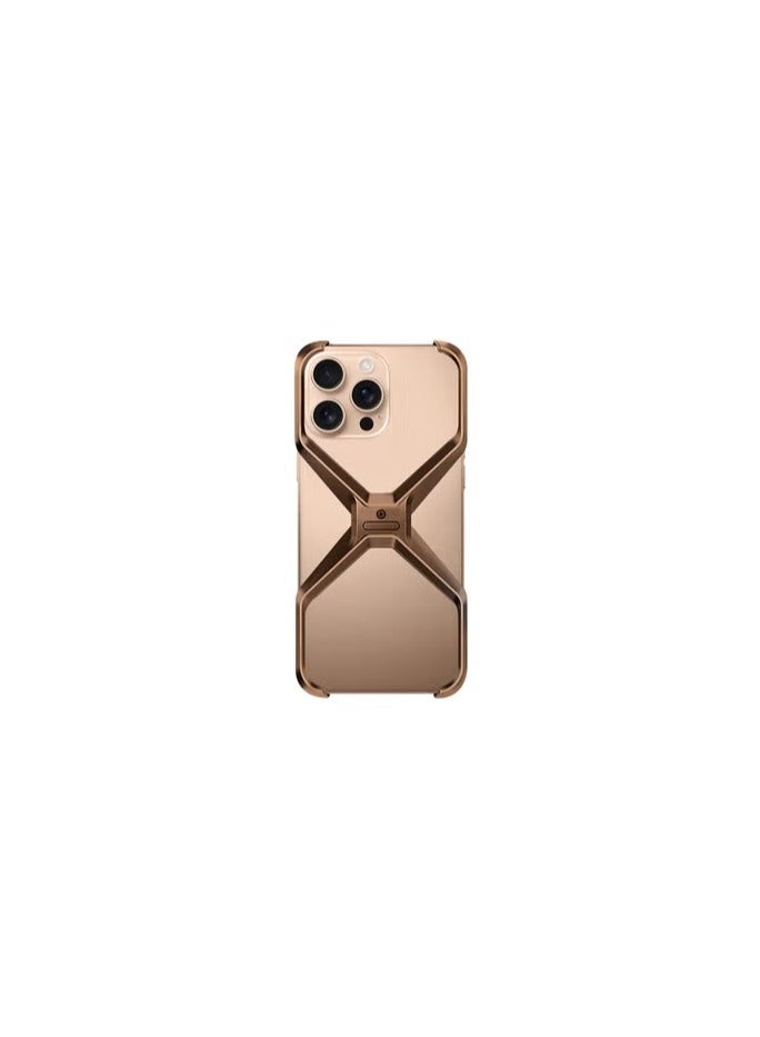 CATANES ( for iPhone 16 Pro Max ) Case X Shape Anti-Fall Bare Phone Case,Cool Design Luxury Metal Shockproof Anti-Scratch Slim Borderless Case - Image 1