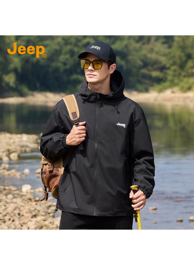 Jeep Jeep Outdoor Mountain Series 2025 Spring Men's Sports Jacket, Casual Loose Hooded Cardigan Coat For Men  - Image 1