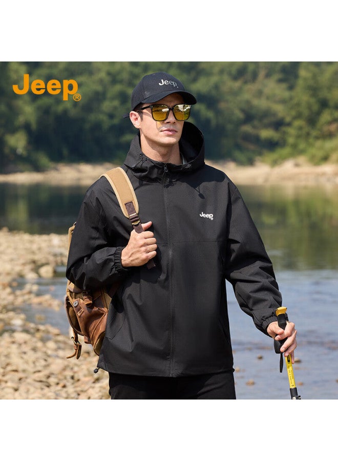 Jeep Jeep Outdoor Mountain Series 2025 Spring Men's Sports Jacket, Casual Loose Hooded Cardigan Coat For Men  - Image 2
