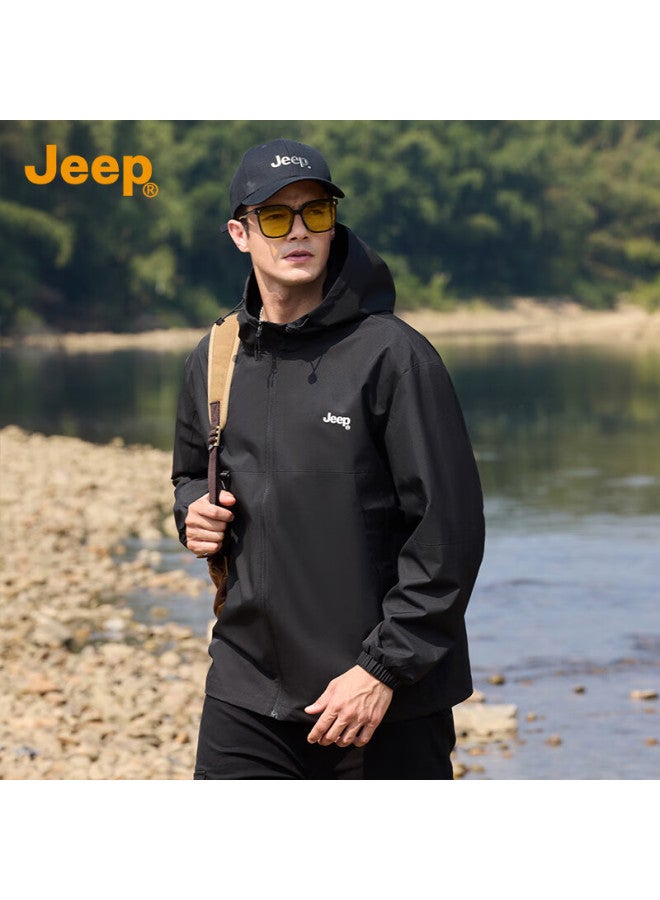 Jeep Jeep Outdoor Mountain Series 2025 Spring Men's Sports Jacket, Casual Loose Hooded Cardigan Coat For Men  - Image 4