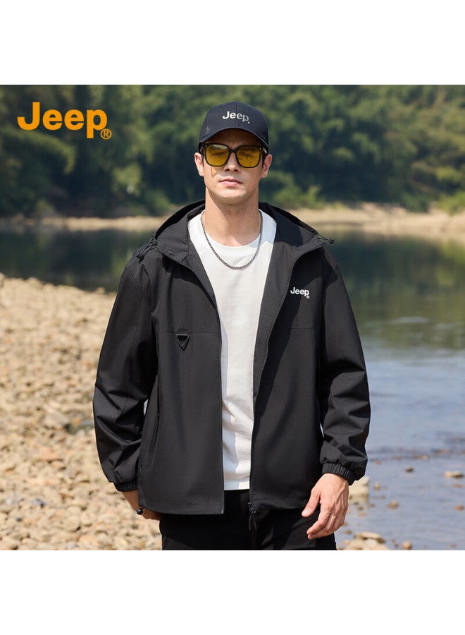 Jeep Jeep Outdoor Mountain Series 2025 Spring Men's Sports Jacket, Casual Loose Hooded Cardigan Coat For Men  - Image 5