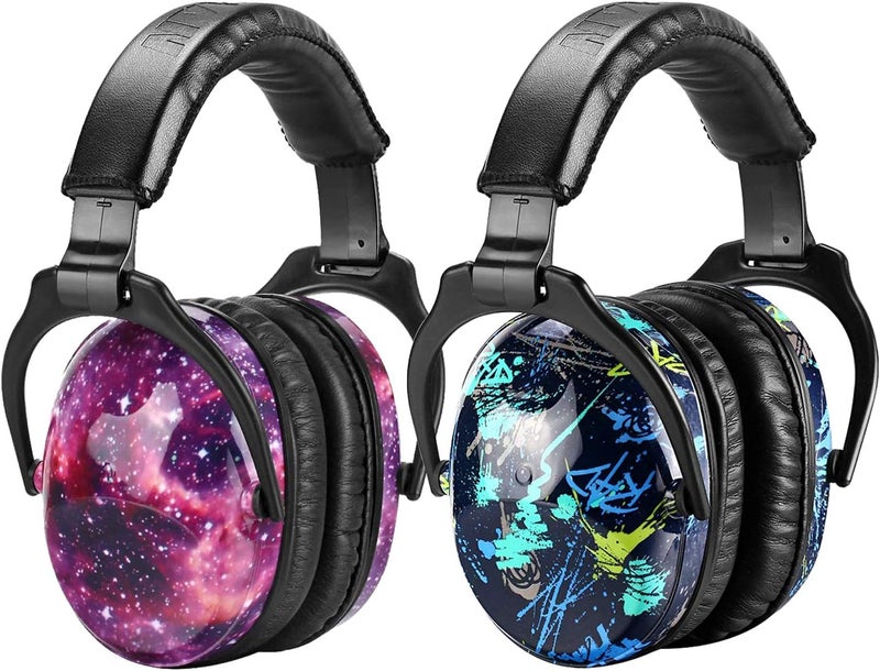 Zohan Kids Ear Protection 2 Pack, Hearing Protection Safety Ear Muffs for Children Have Sensory Issues, Adjustable Noise Reduction Earmuffs for Concerts, Fireworks(Nebula&Rap) - Image 1