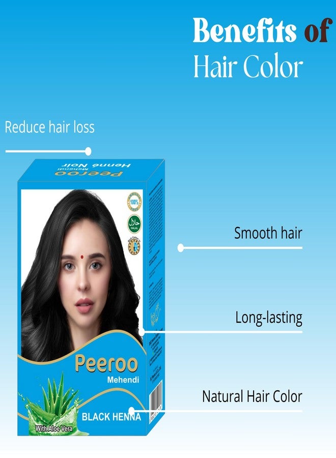 RKS Natural Peeroo Black Herbal Hair Colour for Women & Men | 100% Herbal Henna Hair Colour Powder | No Ammonia | Natural Black Shade | Grey Coverage | Soft & Shiny Hair | 60g (pack of 2) - Image 4