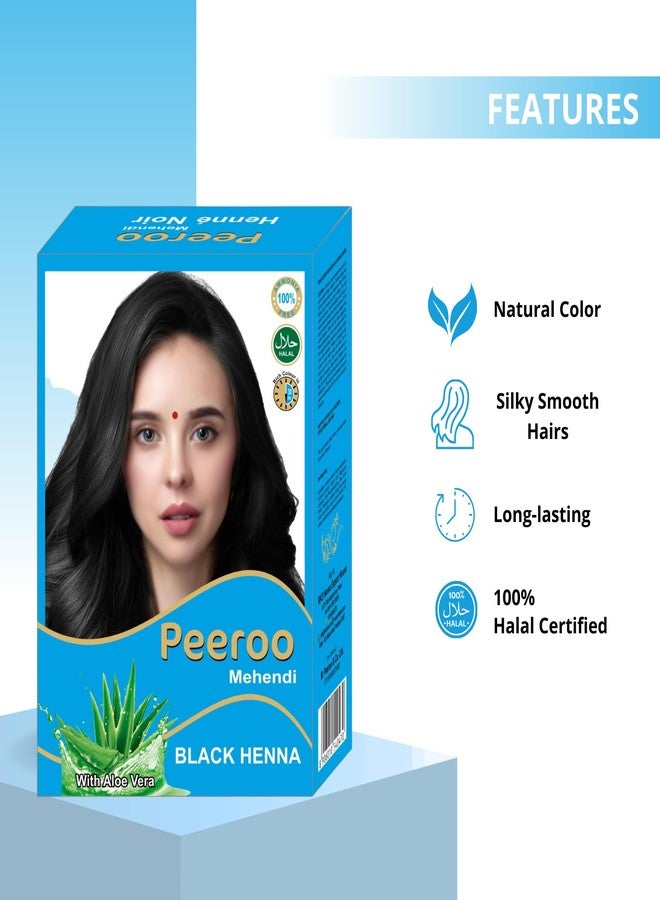 RKS Natural Peeroo Black Herbal Hair Colour for Women & Men | 100% Herbal Henna Hair Colour Powder | No Ammonia | Natural Black Shade | Grey Coverage | Soft & Shiny Hair | 60g (pack of 2) - Image 3