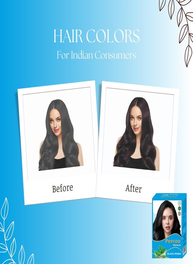 RKS Natural Peeroo Black Herbal Hair Colour for Women & Men | 100% Herbal Henna Hair Colour Powder | No Ammonia | Natural Black Shade | Grey Coverage | Soft & Shiny Hair | 60g (pack of 2) - Image 5