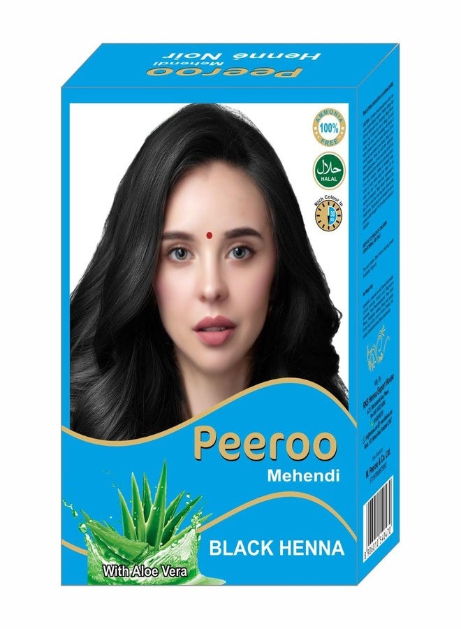 RKS Natural Peeroo Black Herbal Hair Colour for Women & Men | 100% Herbal Henna Hair Colour Powder | No Ammonia | Natural Black Shade | Grey Coverage | Soft & Shiny Hair | 60g (pack of 2) - Image 2