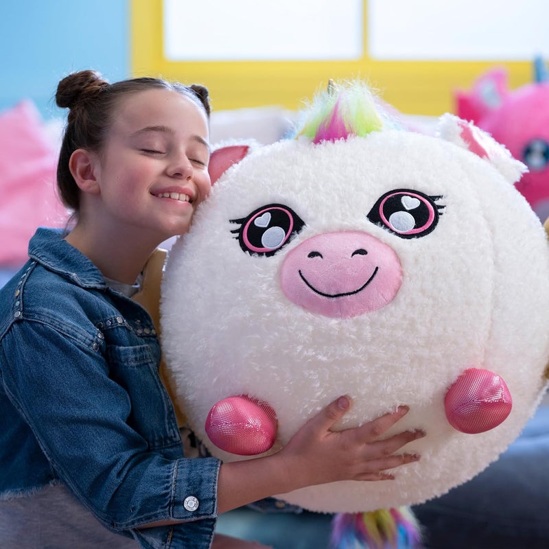 Biggies Unicorn Inflatable Plush Toy, Giant Soft Squishy Fantasy Animal with Pump, Mystery Box Surprise, Huggable Reusable Plush Ball, Fun Gift for Kids Ages 3–10 – Eolo Collectible - Image 5