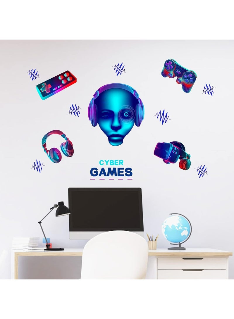 CMGTYYD 3D Glow In The Dark Stickers, Wall Decal Gamer Boy, Wall Stickers Video Game Controller Wall Decor, for Boys Room Kids Bedroom Home Playroom Decoration, Gamers Gift, Self-Adhesive Waterproof - Image 2