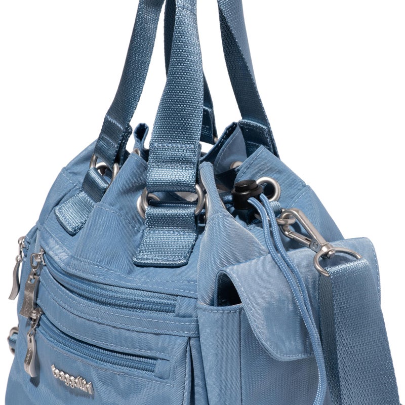 Baggallini Modern Everywhere Drawstring Bag Mini - Crossbody Bag for Women with Top Handle - Bucket Bag Adjustable Strap - Image 5