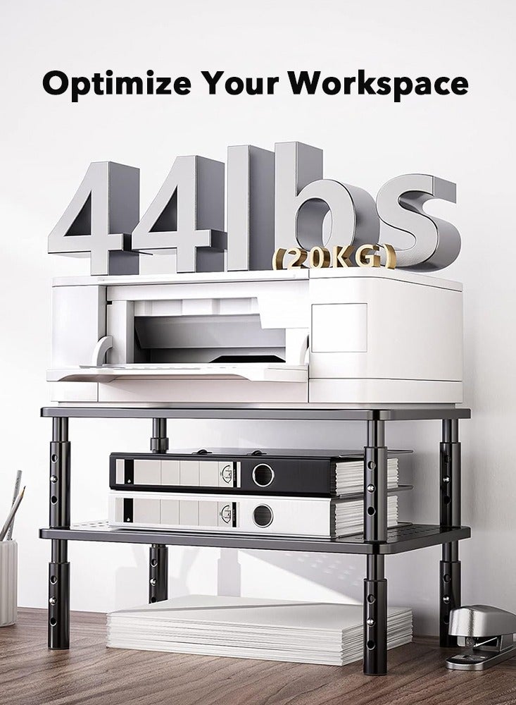 حامل شاشة قابل للتعديل بارتفاع مع حامل هاتف، حامل طابعة كمبيوتر محمول للمكتب والمنزل - Image 5